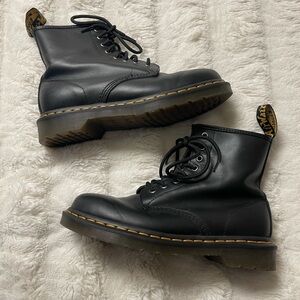 Dr. Martens Black Boots with Yellow Stitching